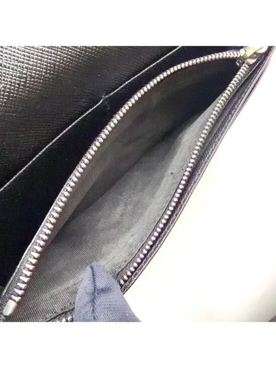 ★SOLD★ Prada Saffiano Bifold Wallet Leather Black Silver - Picture 14 of 14